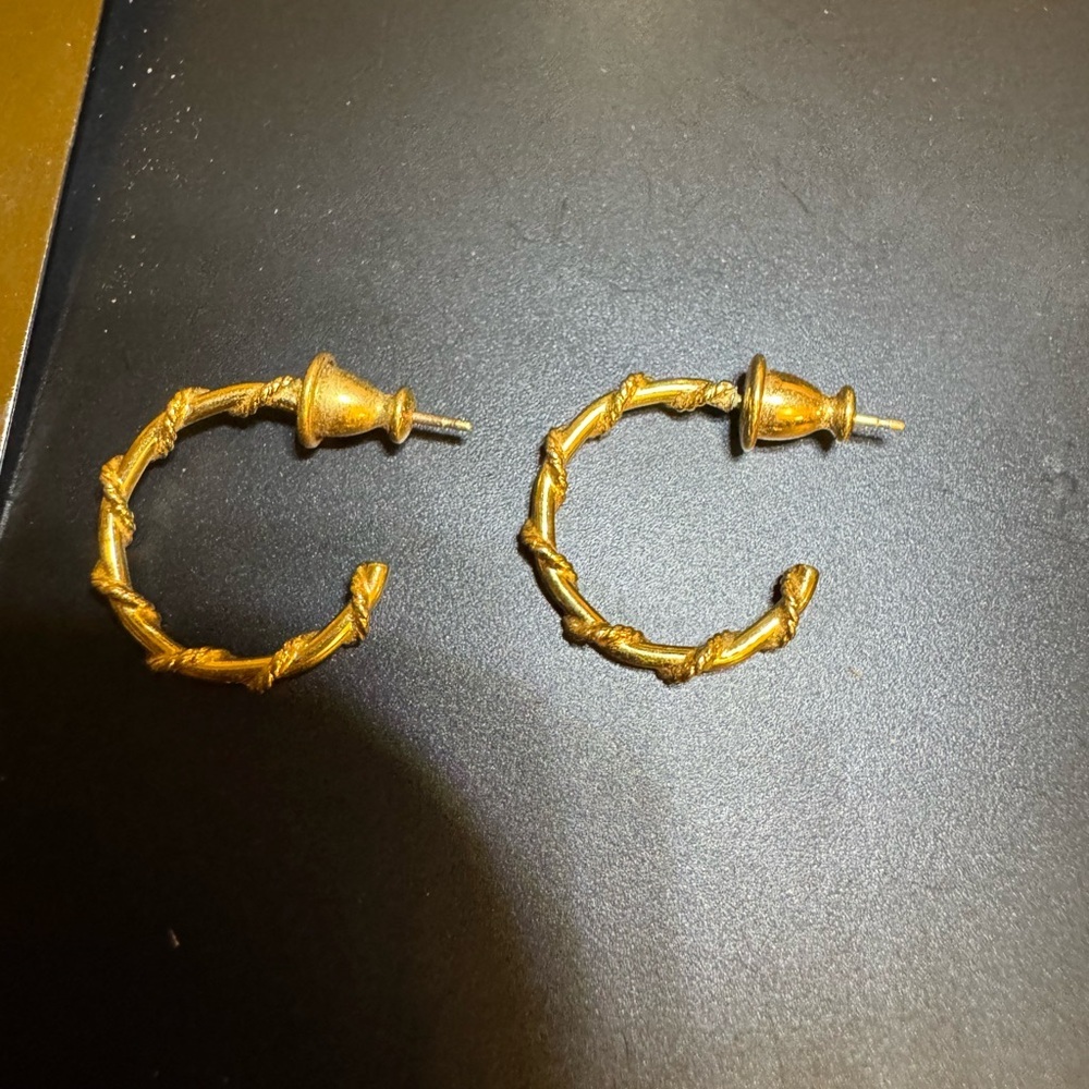 Gold ToneTwisted Hoop Earrings
